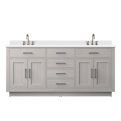 Abbey 72 in W x 22 in D White Oak Double Bath Vanity