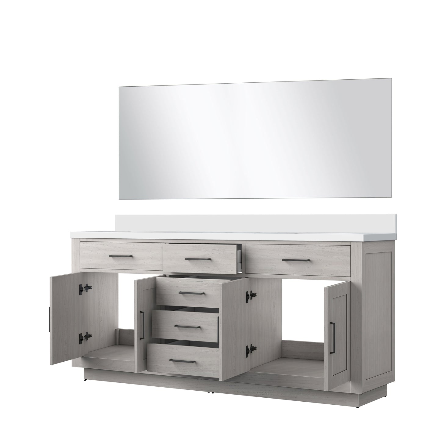 Abbey 72 in W x 22 in D White Oak Double Bath Vanity
