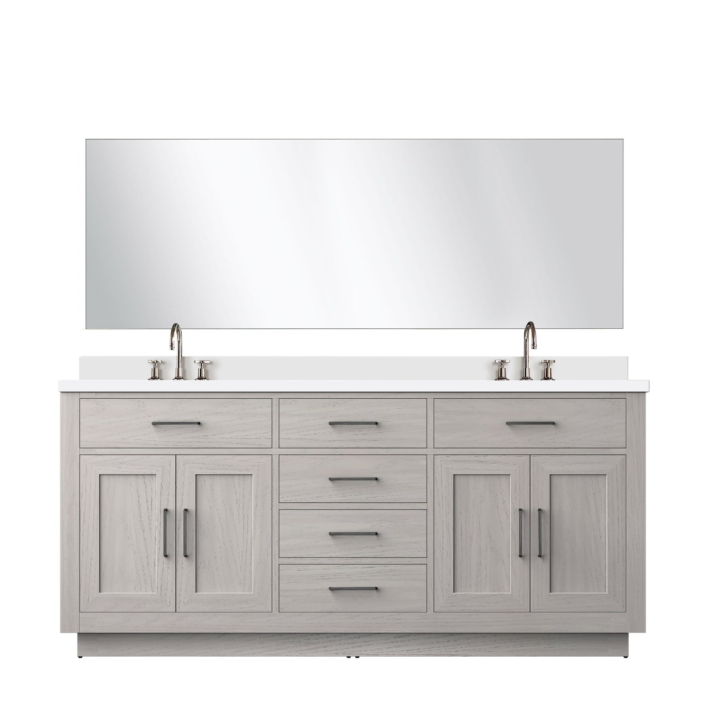 Abbey 72 in W x 22 in D White Oak Double Bath Vanity