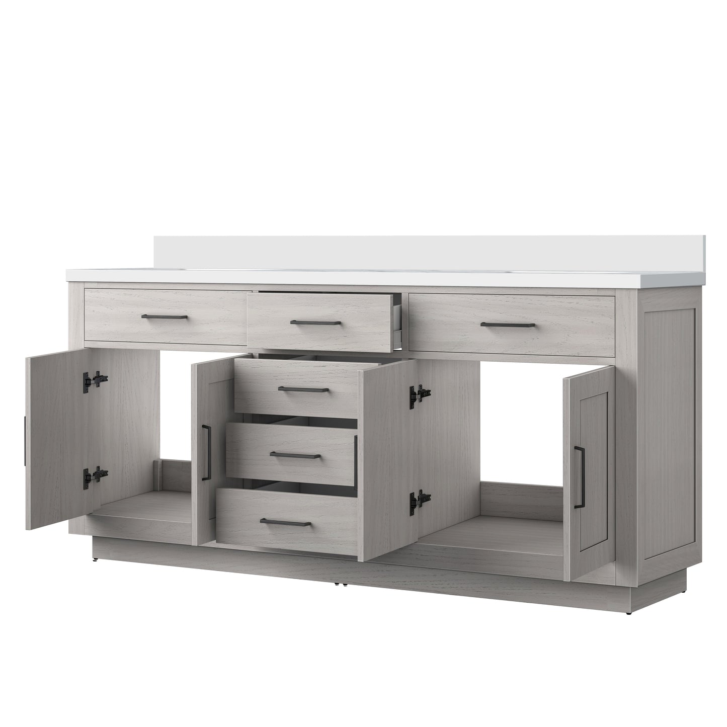 Abbey 72 in W x 22 in D White Oak Double Bath Vanity
