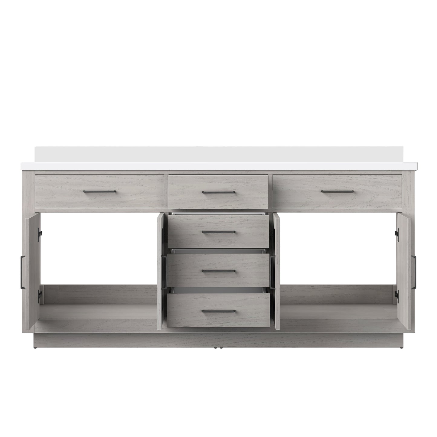 Abbey 72 in W x 22 in D White Oak Double Bath Vanity