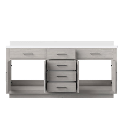 Abbey 72 in W x 22 in D White Oak Double Bath Vanity