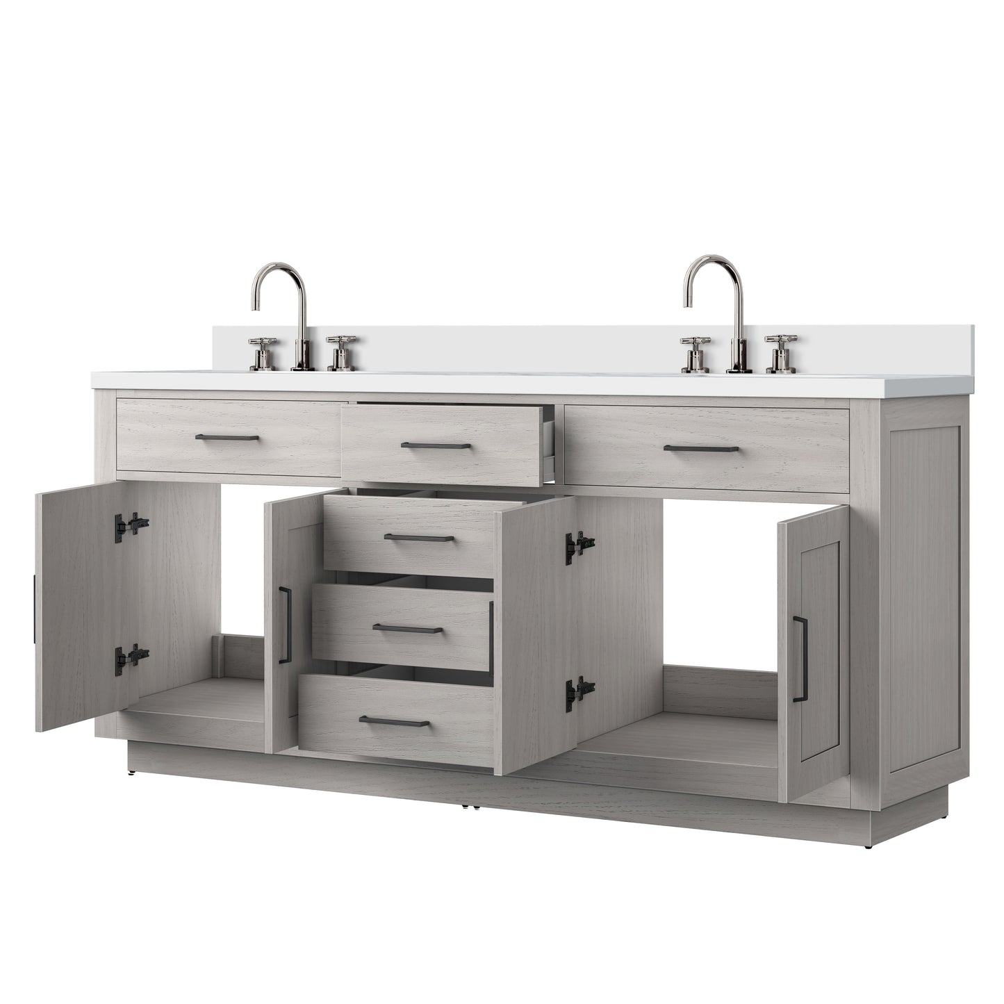 Abbey 72 in W x 22 in D White Oak Double Bath Vanity