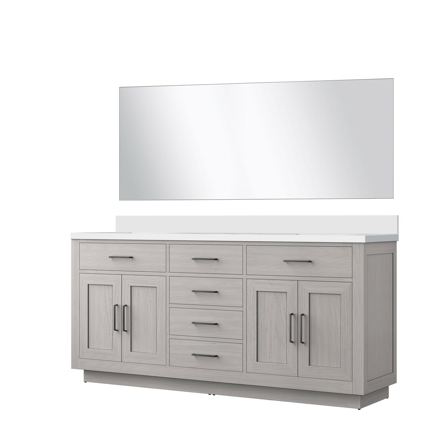 Abbey 72 in W x 22 in D White Oak Double Bath Vanity
