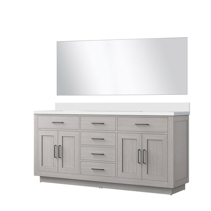 Abbey 72 in W x 22 in D White Oak Double Bath Vanity
