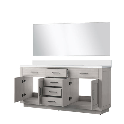 Abbey 72 in W x 22 in D White Oak Double Bath Vanity