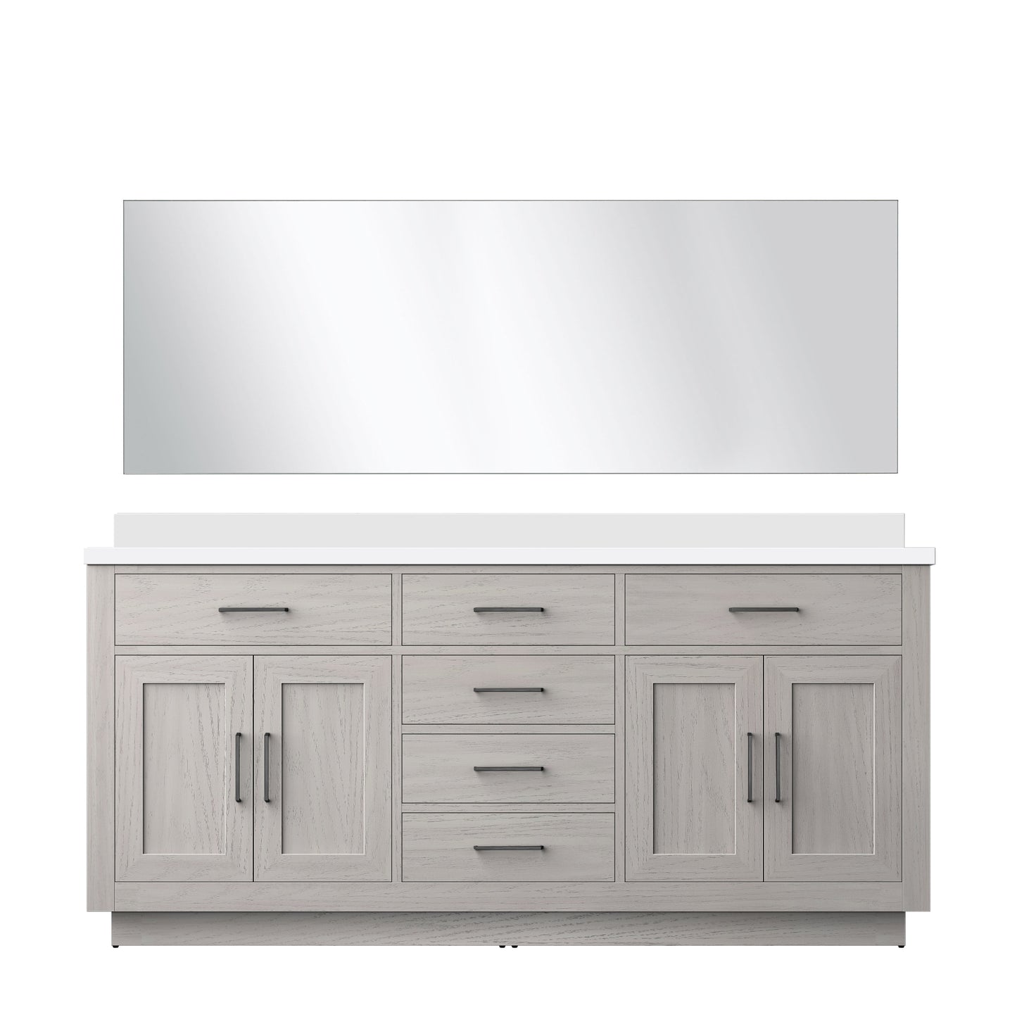 Abbey 72 in W x 22 in D White Oak Double Bath Vanity