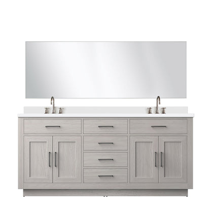 Abbey 72 in W x 22 in D White Oak Double Bath Vanity