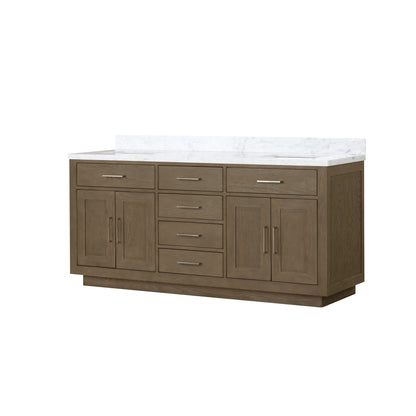 Abbey 72 in W x 22 in D Grey Oak Double Bath Vanity