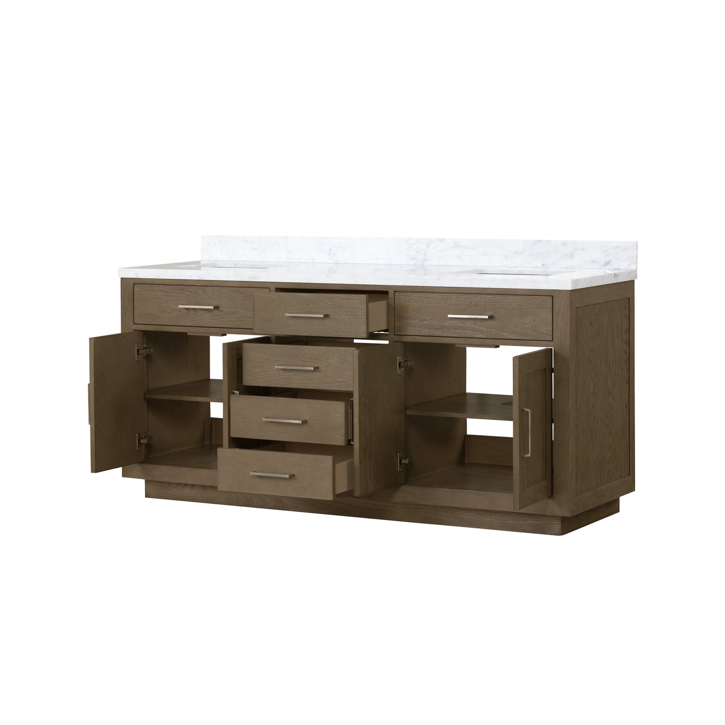 Abbey 72 in W x 22 in D Grey Oak Double Bath Vanity
