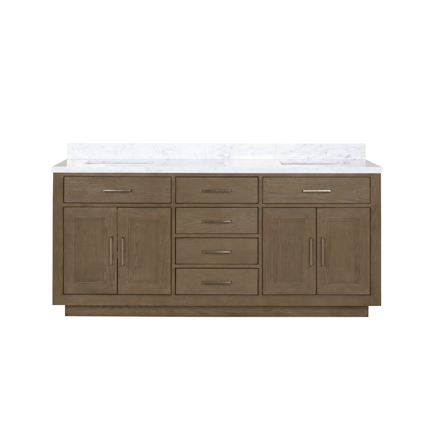 Abbey 72 in W x 22 in D Grey Oak Double Bath Vanity