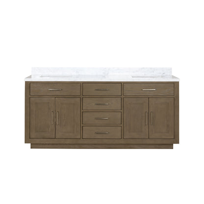 Abbey 72 in W x 22 in D Grey Oak Double Bath Vanity