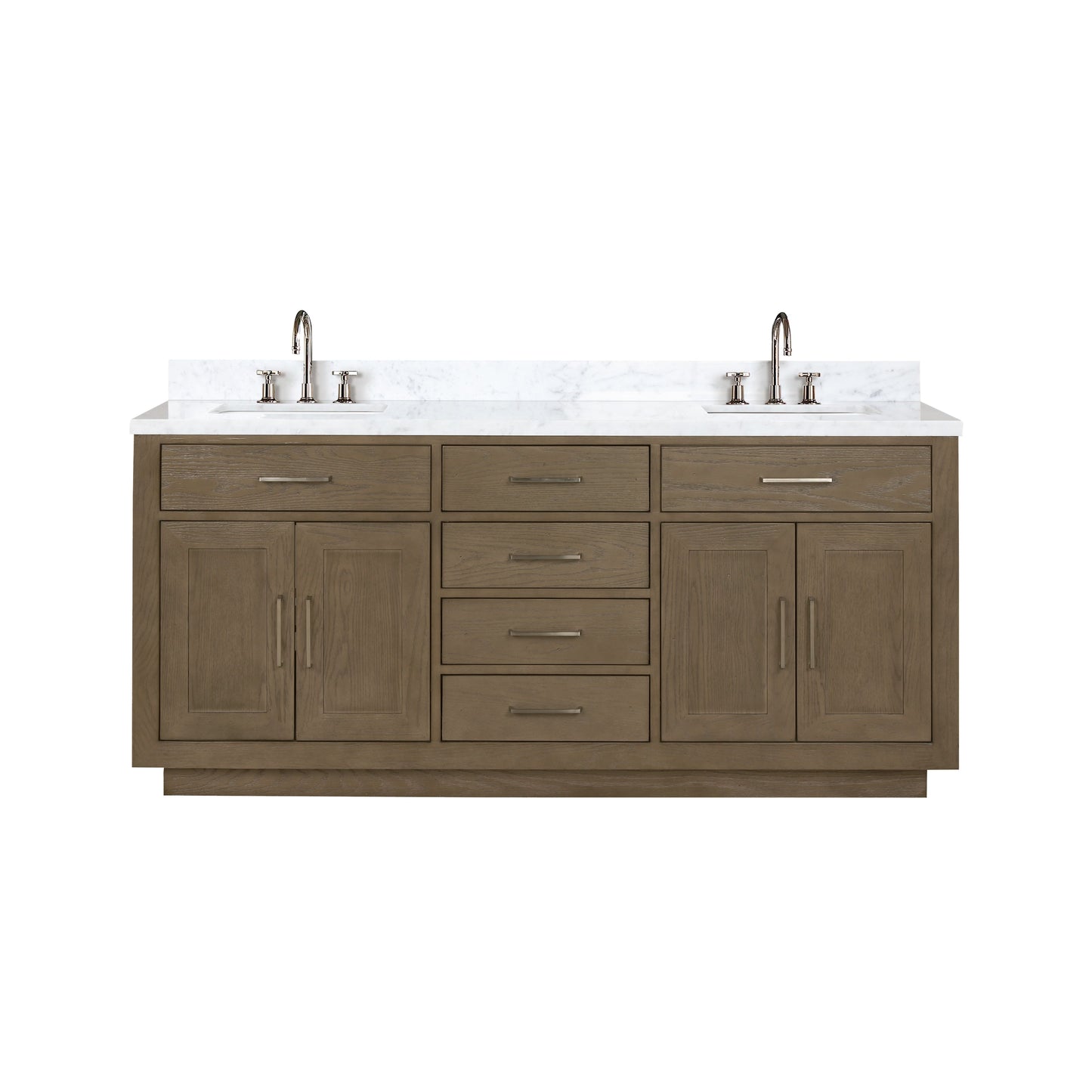 Abbey 72 in W x 22 in D Grey Oak Double Bath Vanity