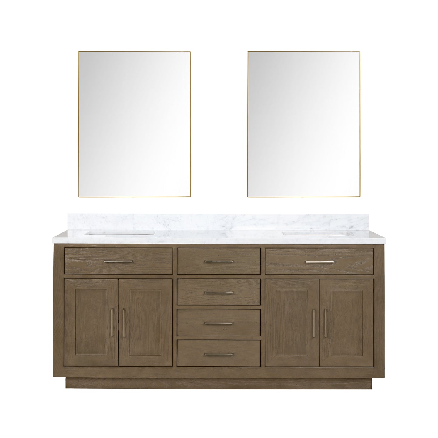 Abbey 72 in W x 22 in D Grey Oak Double Bath Vanity