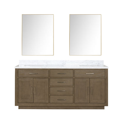 Abbey 72 in W x 22 in D Grey Oak Double Bath Vanity