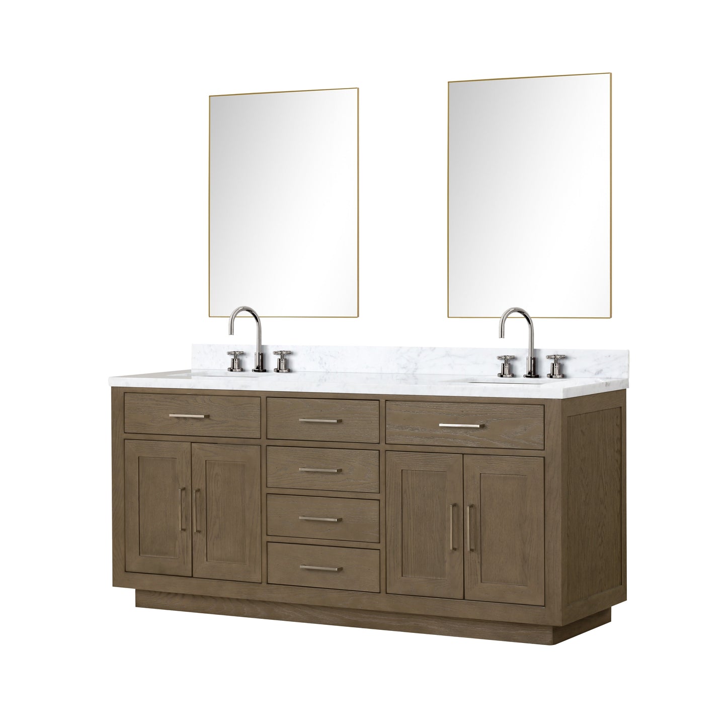 Abbey 72 in W x 22 in D Grey Oak Double Bath Vanity
