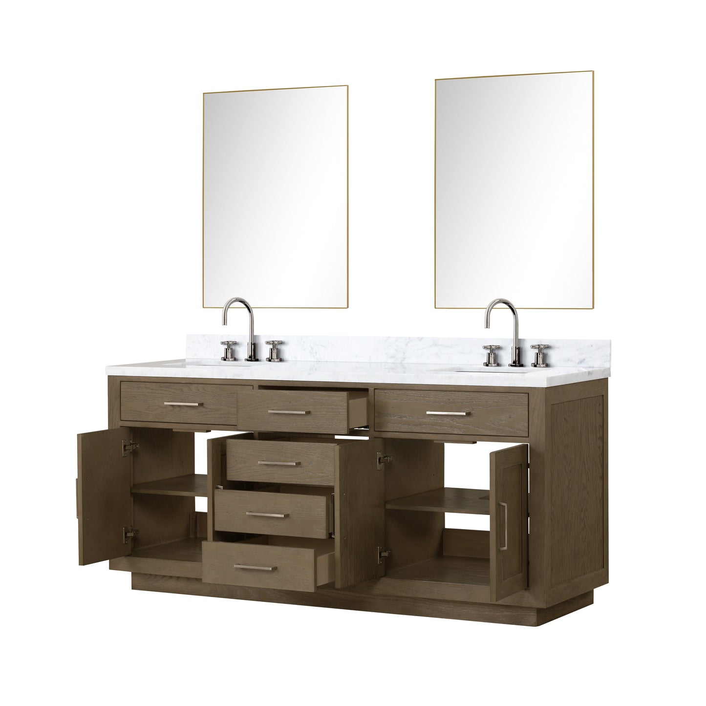 Abbey 72 in W x 22 in D Grey Oak Double Bath Vanity