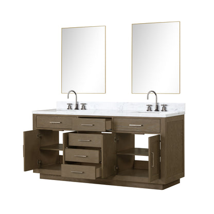 Abbey 72 in W x 22 in D Grey Oak Double Bath Vanity
