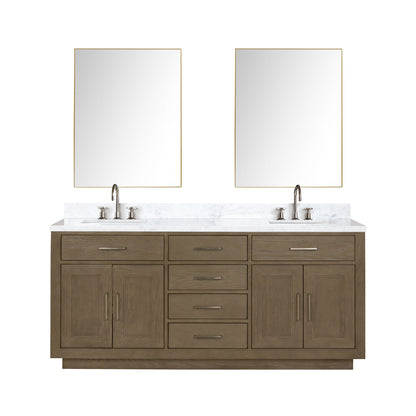 Abbey 72 in W x 22 in D Grey Oak Double Bath Vanity