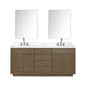 Abbey 72 in W x 22 in D Grey Oak Double Bath Vanity