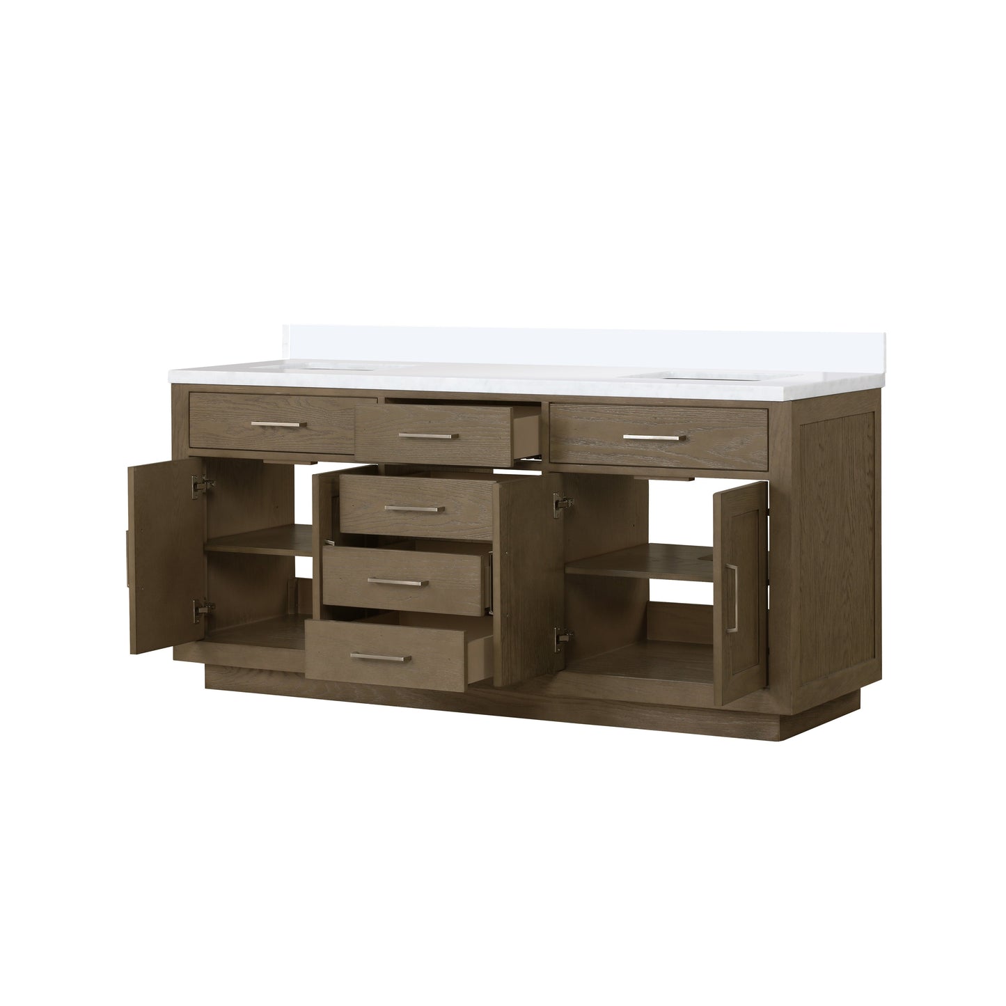 Abbey 72 in W x 22 in D Grey Oak Double Bath Vanity