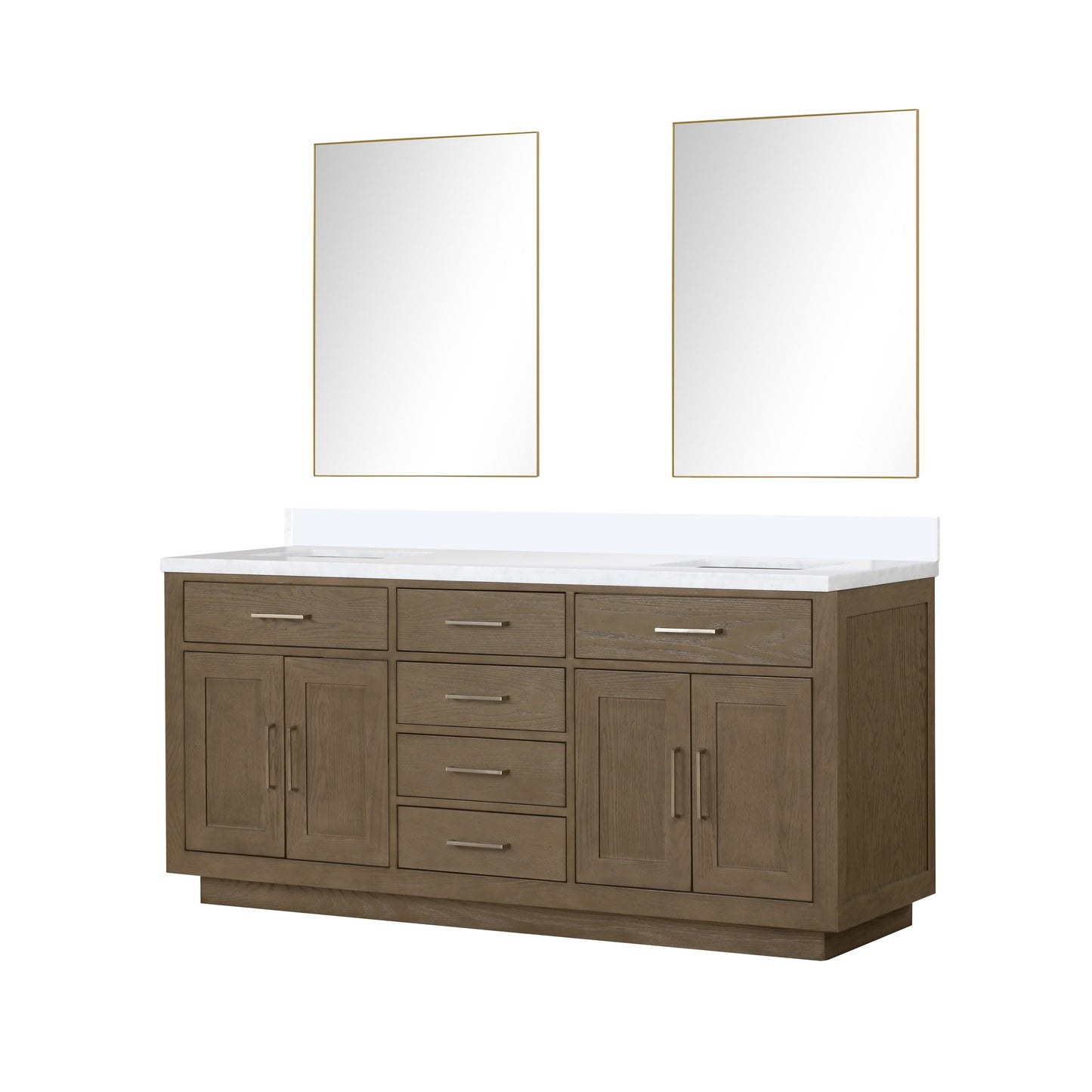 Abbey 72 in W x 22 in D Grey Oak Double Bath Vanity
