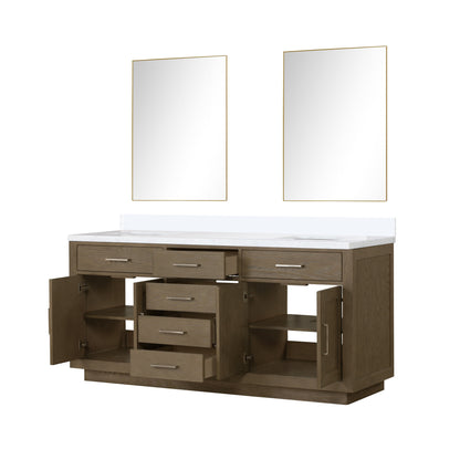 Abbey 72 in W x 22 in D Grey Oak Double Bath Vanity