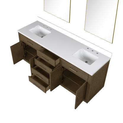 Abbey 72 in W x 22 in D Grey Oak Double Bath Vanity