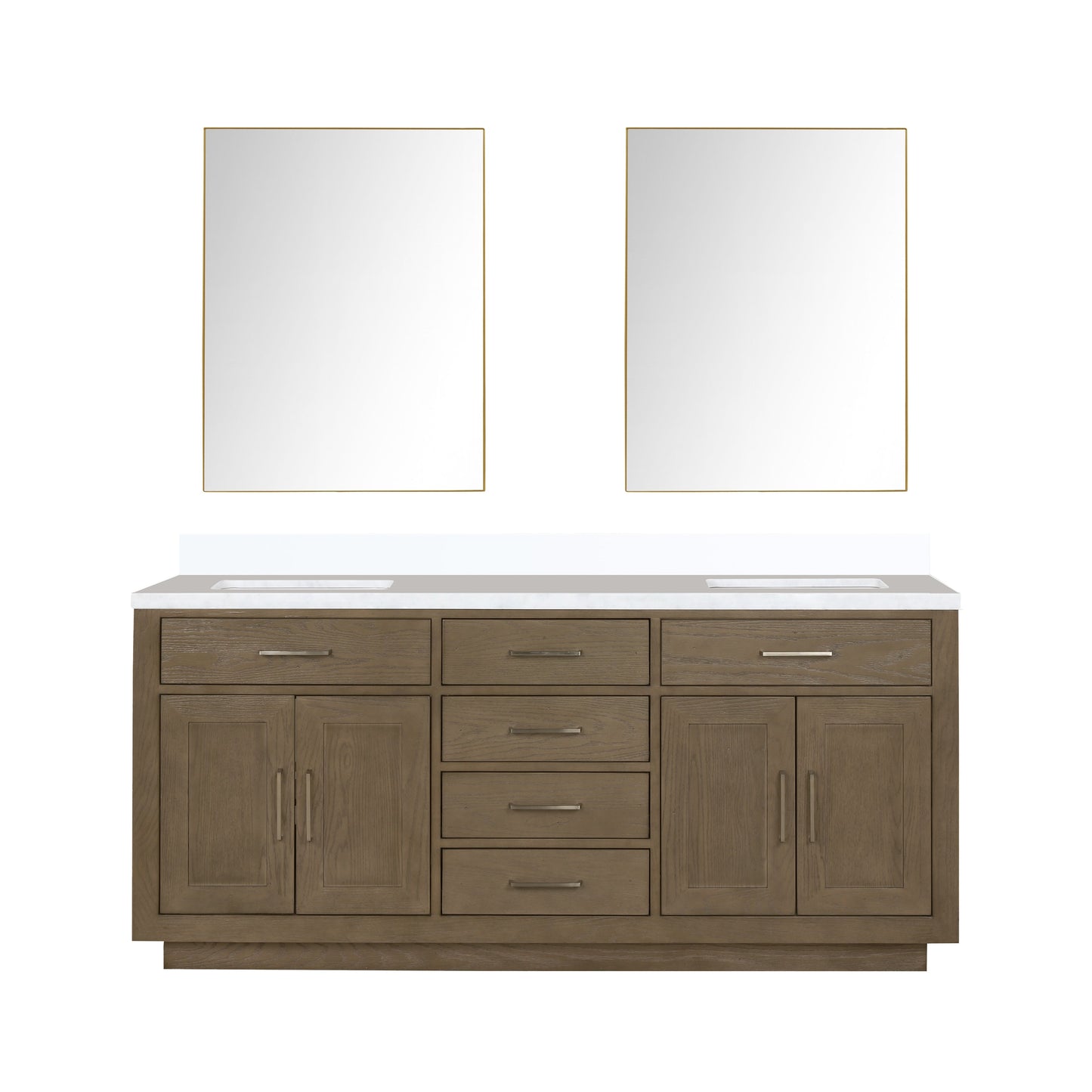 Abbey 72 in W x 22 in D Grey Oak Double Bath Vanity