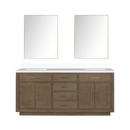Abbey 72 in W x 22 in D Grey Oak Double Bath Vanity