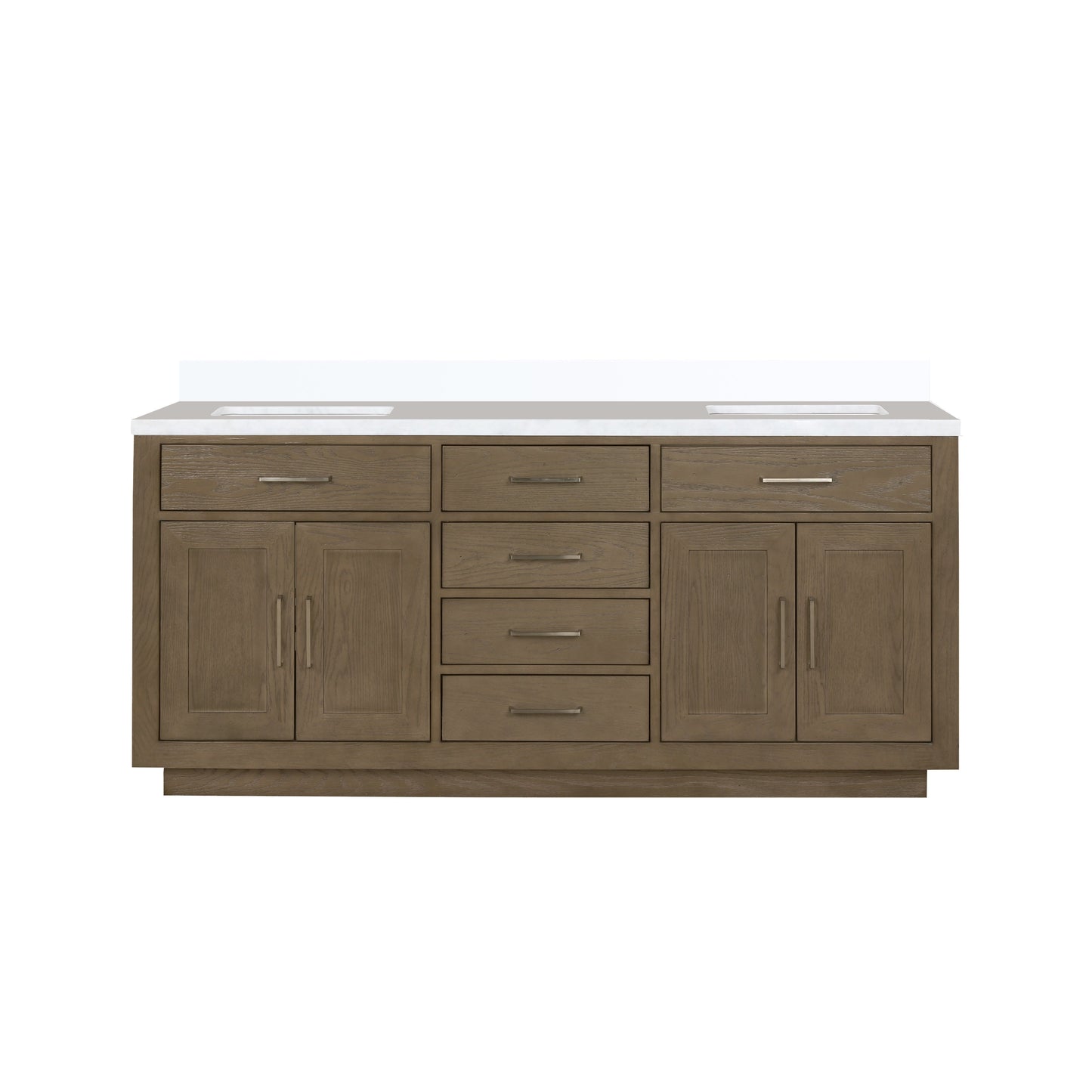 Abbey 72 in W x 22 in D Grey Oak Double Bath Vanity