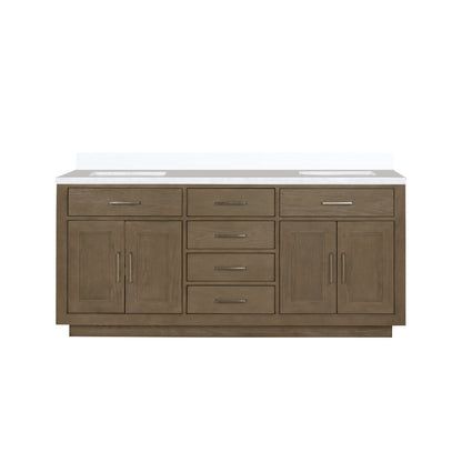 Abbey 72 in W x 22 in D Grey Oak Double Bath Vanity