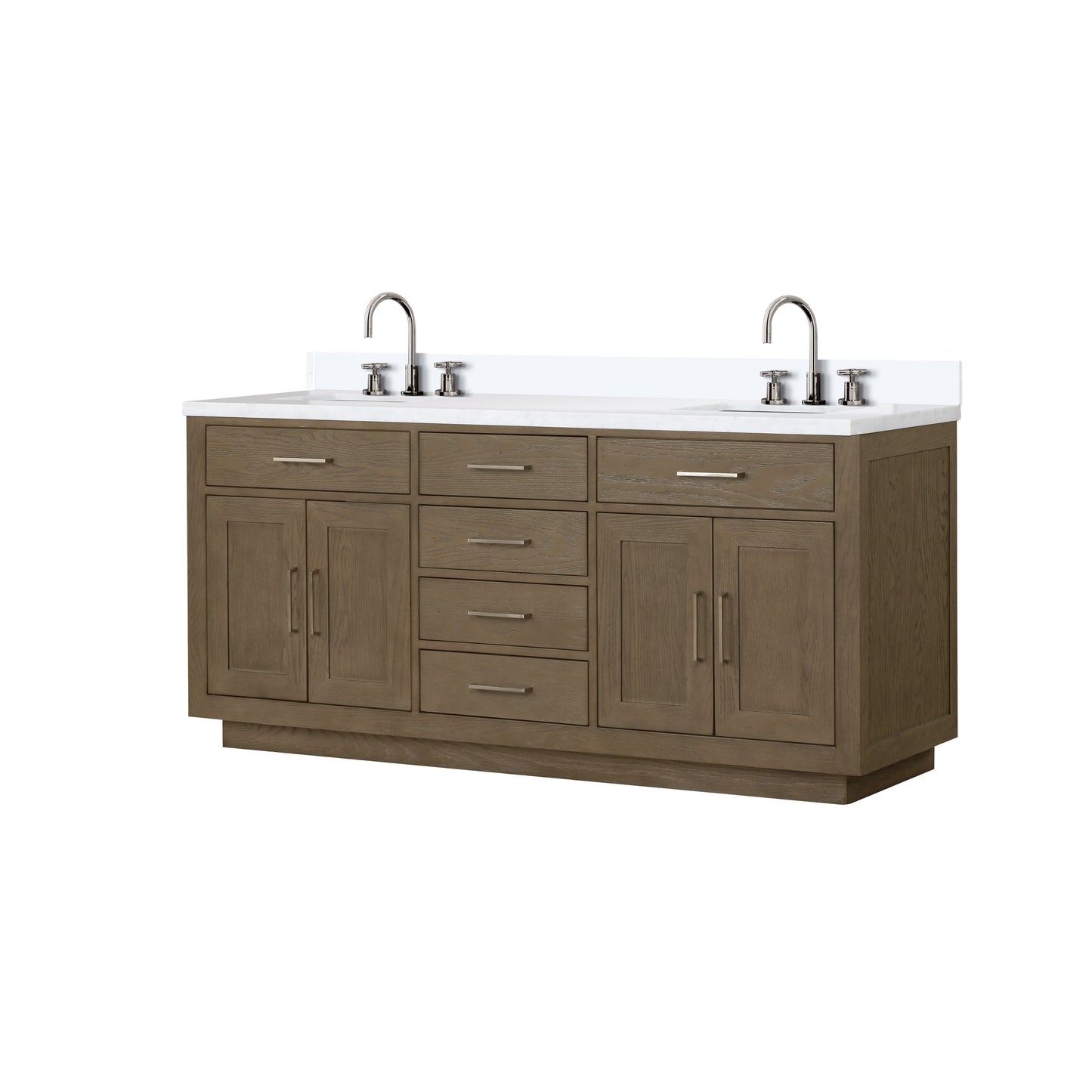Abbey 72 in W x 22 in D Grey Oak Double Bath Vanity