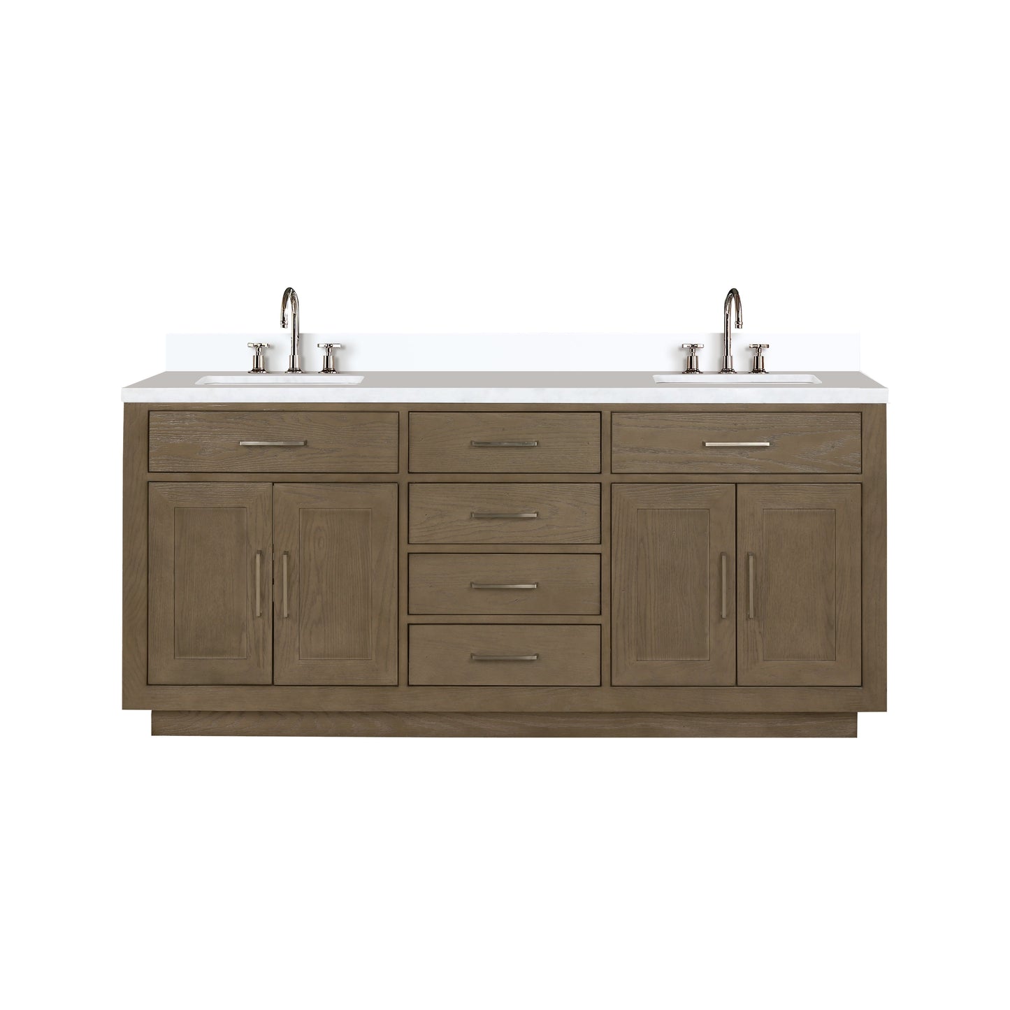 Abbey 72 in W x 22 in D Grey Oak Double Bath Vanity