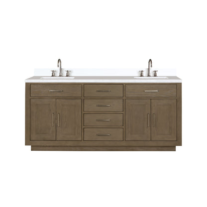 Abbey 72 in W x 22 in D Grey Oak Double Bath Vanity