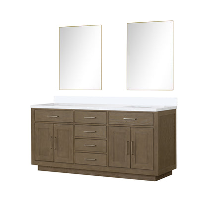 Abbey 72 in W x 22 in D Grey Oak Double Bath Vanity