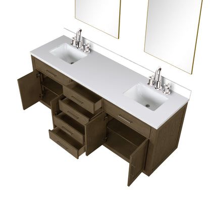 Abbey 72 in W x 22 in D Grey Oak Double Bath Vanity