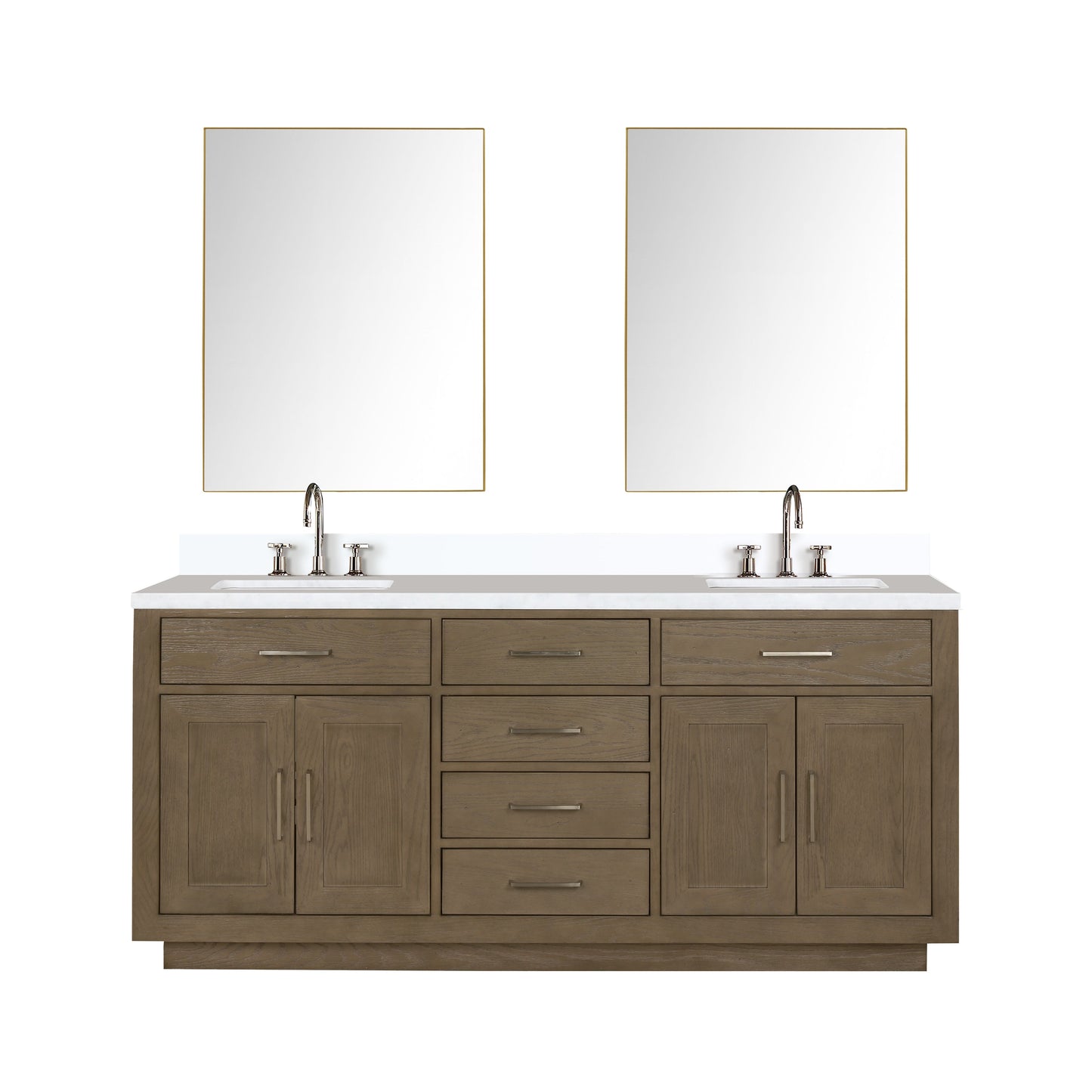 Abbey 72 in W x 22 in D Grey Oak Double Bath Vanity