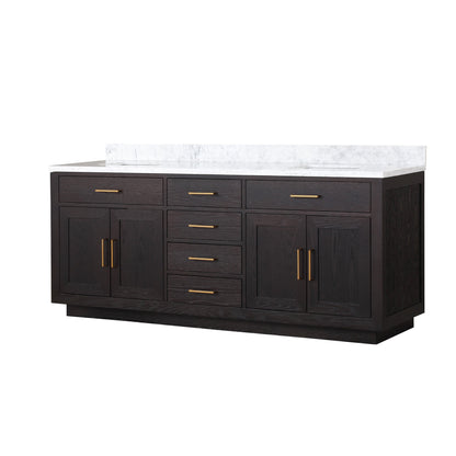 Abbey 80 in W x 22 in D Black Oak Double Bath Vanity