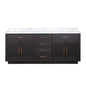 Abbey 80 in W x 22 in D Black Oak Double Bath Vanity