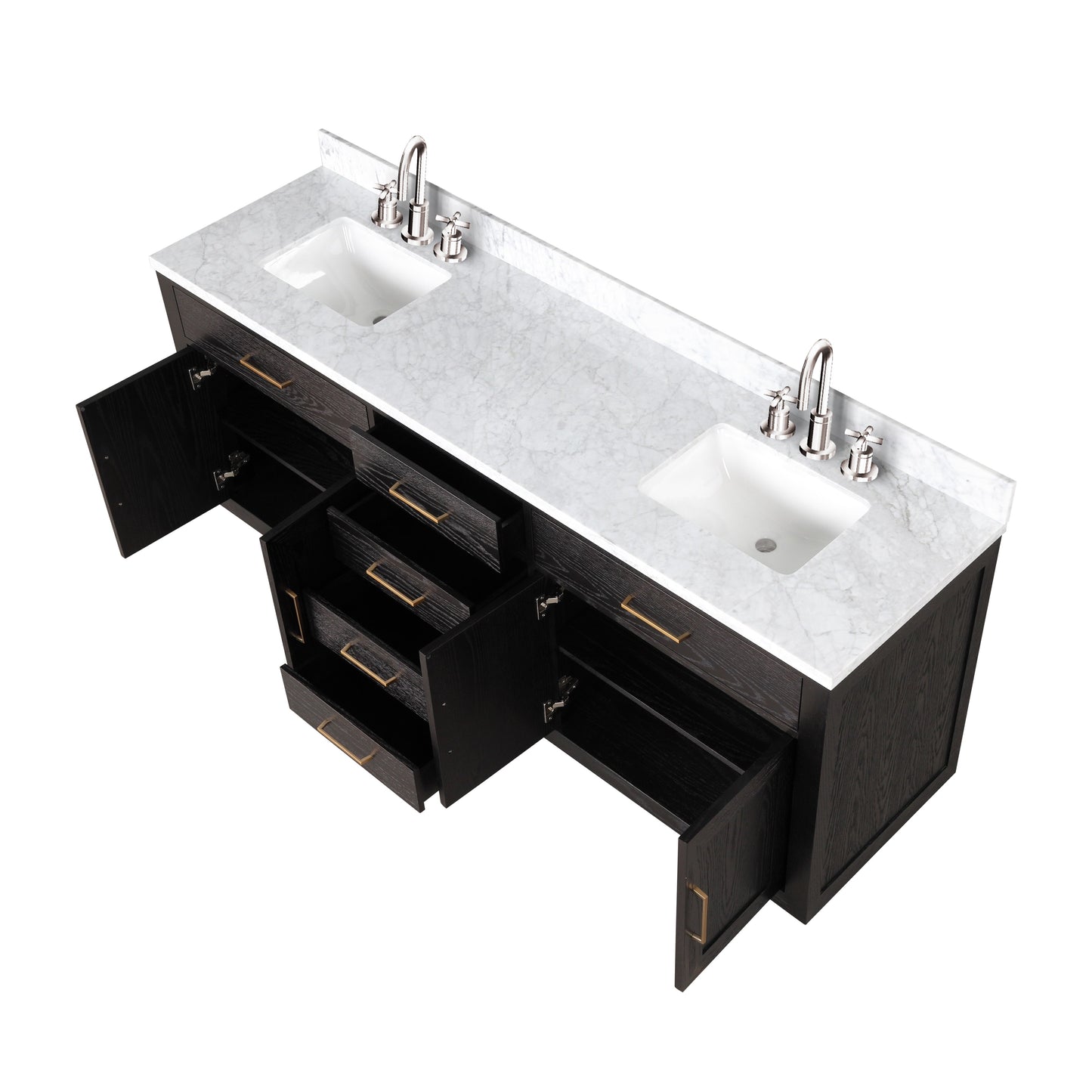 Abbey 80 in W x 22 in D Black Oak Double Bath Vanity