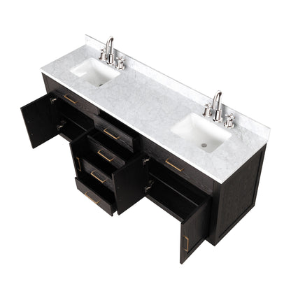 Abbey 80 in W x 22 in D Black Oak Double Bath Vanity