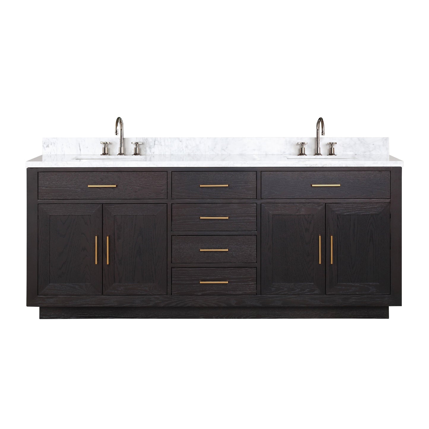 Abbey 80 in W x 22 in D Black Oak Double Bath Vanity