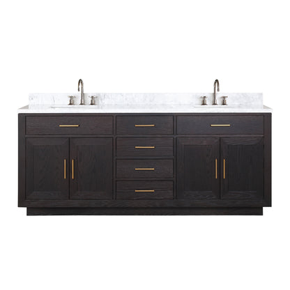 Abbey 80 in W x 22 in D Black Oak Double Bath Vanity