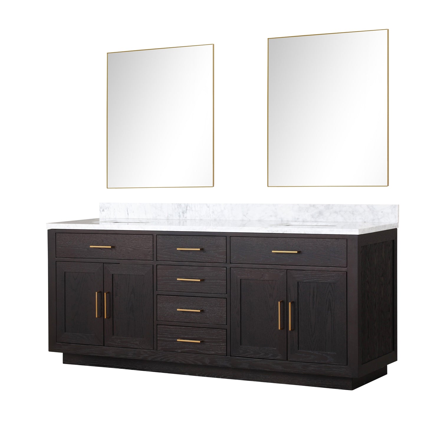 Abbey 80 in W x 22 in D Black Oak Double Bath Vanity