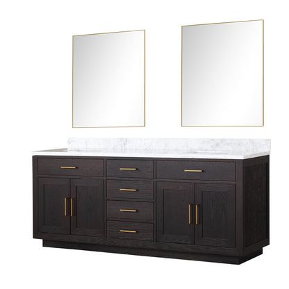 Abbey 80 in W x 22 in D Black Oak Double Bath Vanity