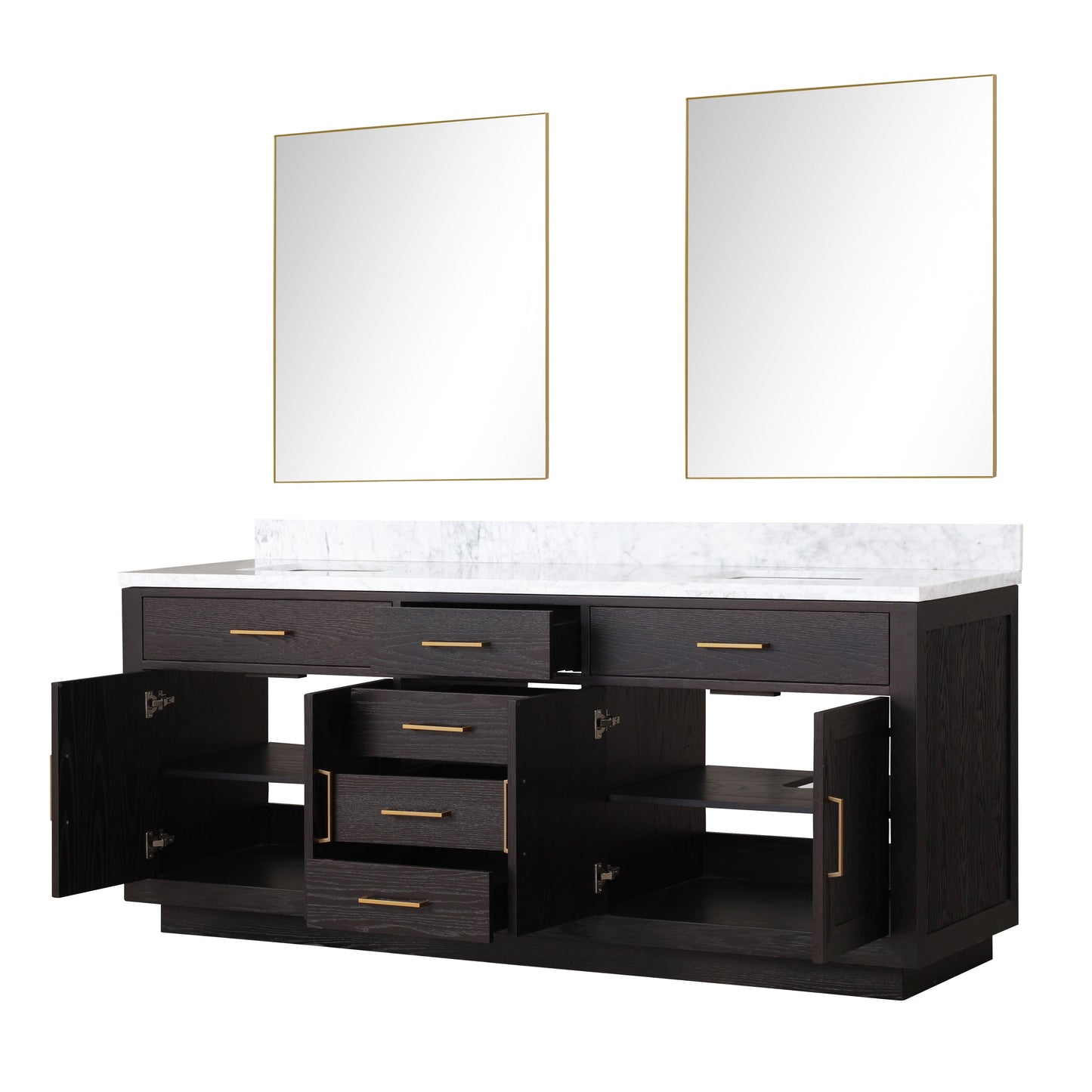 Abbey 80 in W x 22 in D Black Oak Double Bath Vanity