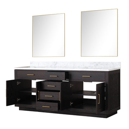 Abbey 80 in W x 22 in D Black Oak Double Bath Vanity