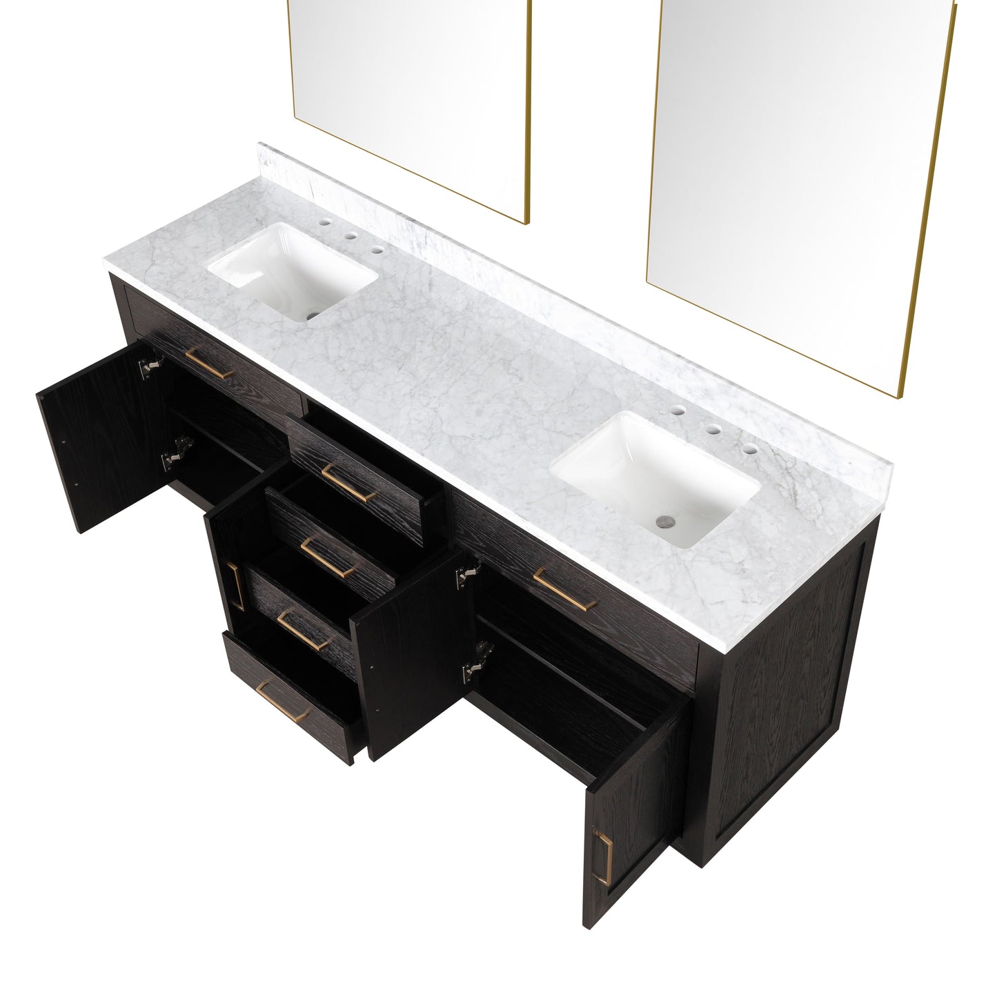 Abbey 80 in W x 22 in D Black Oak Double Bath Vanity