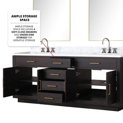 Abbey 80 in W x 22 in D Black Oak Double Bath Vanity